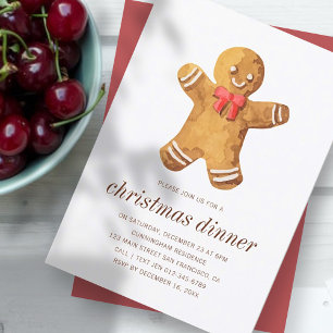 Weihnachtsabend Wasserfarbe Lebkuchen Mann Einladung
