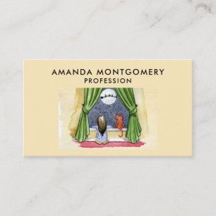 Weihnachtsabend Wasserfarbe Niedlich Kind & Kiteka Visitenkarte