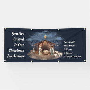 Weihnachtsabend Weihnachtskrippe Christliche Kirch Banner