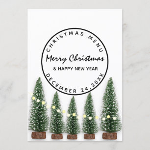 Weihnachtsabend Wintermenü Heller Grüner Baum Menükarte