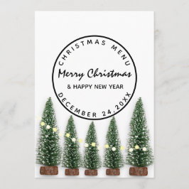 Weihnachtsabend Wintermenü Heller Grüner Baum Menükarte