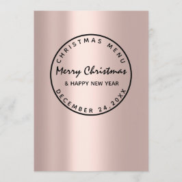 Weihnachtsabend Wintermenü Rose Moderne Menükarte