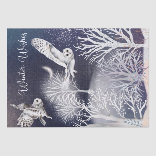 Weihnachtsabende Winterschwärme Seidenpapier (Vorderseite)