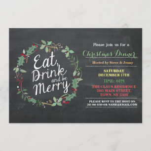 Weihnachtsabendessen essen Getränk u. sind Einladung