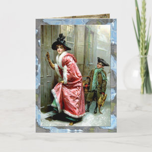 Weihnachtsabendessen kundengerecht feiertagskarte