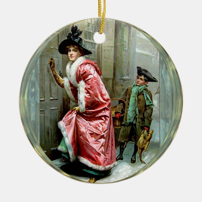 Weihnachtsabendessen viktorianisch keramik ornament (Vorne)