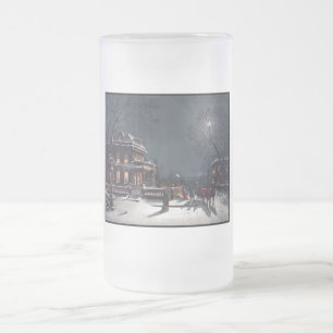 Weihnachtsabendparty im viktorianischen Stil Winte Mattglas Bierglas