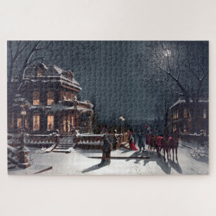 Weihnachtsabendparty im viktorianischen Stil Winte Puzzle