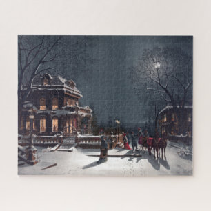 Weihnachtsabendparty im viktorianischen Stil Winte Puzzle