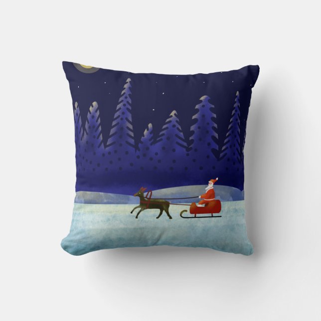 Weihnachtsabendreise Kissen (Vorderseite)