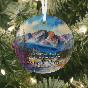 Weihnachtsabenteuer Rocky Mountain Colorado Engage Ornament Aus Glas