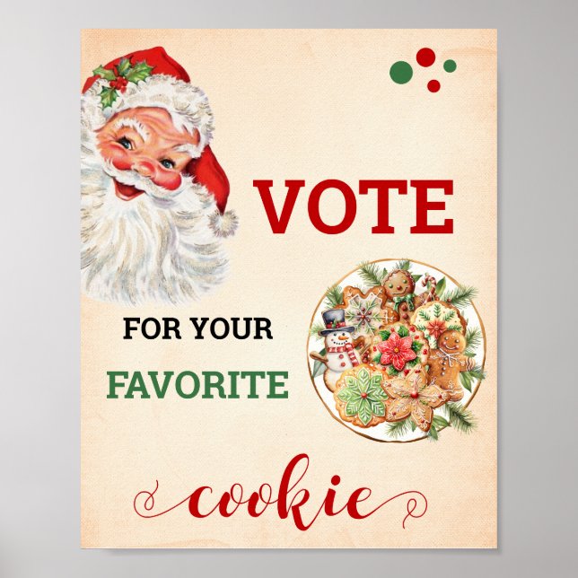 Weihnachtsabstimmung für Ihr Lieblings-Cookie Weih Poster (Vorne)