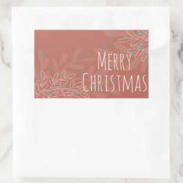 Weihnachtsabstraktes florales Weinrot-Design Rechteckiger Aufkleber