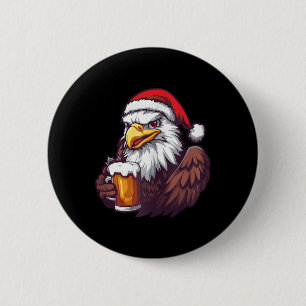 Weihnachtsadler mit Bier-Comic Button