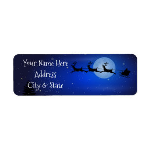 Weihnachtsadressen Labels/Santa und Sleigh
