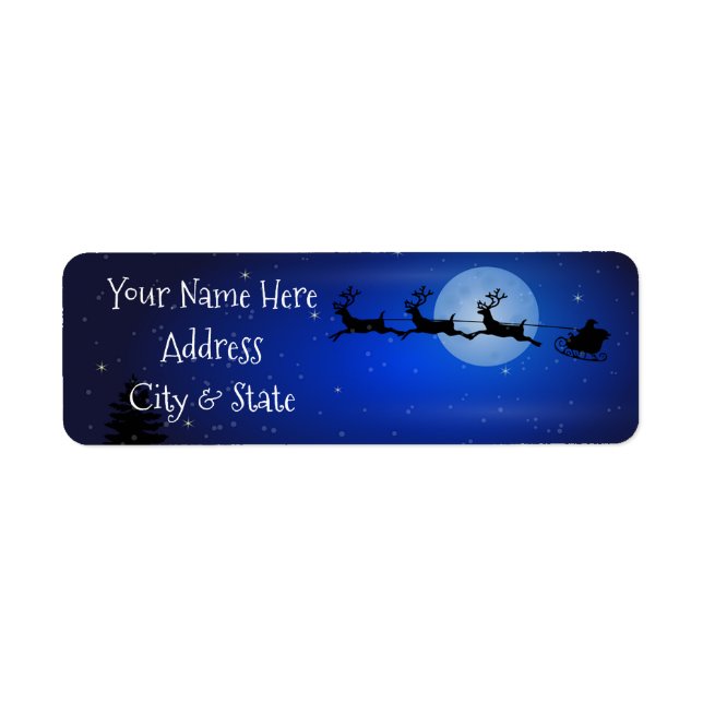 Weihnachtsadressen Labels/Santa und Sleigh (Vorne)
