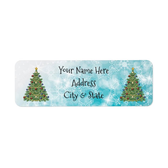 Weihnachtsadressen-Labels/Weihnachtsbaumen (Vorne)