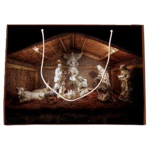 WeihnachtsAdvent Jesus Krippe Szene Große Geschenktüte