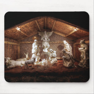 WeihnachtsAdvent Jesus Krippe Szene Mousepad
