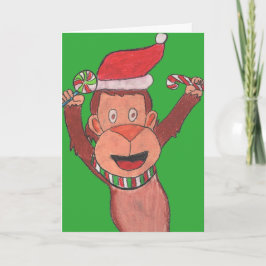 Weihnachtsaffe Feiertagskarte