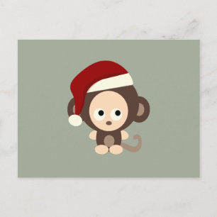 Weihnachtsaffe Feiertagspostkarte
