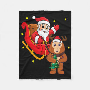 Weihnachtsaffe Santa Reitender Lustiger Affe Pyjam Fleecedecke