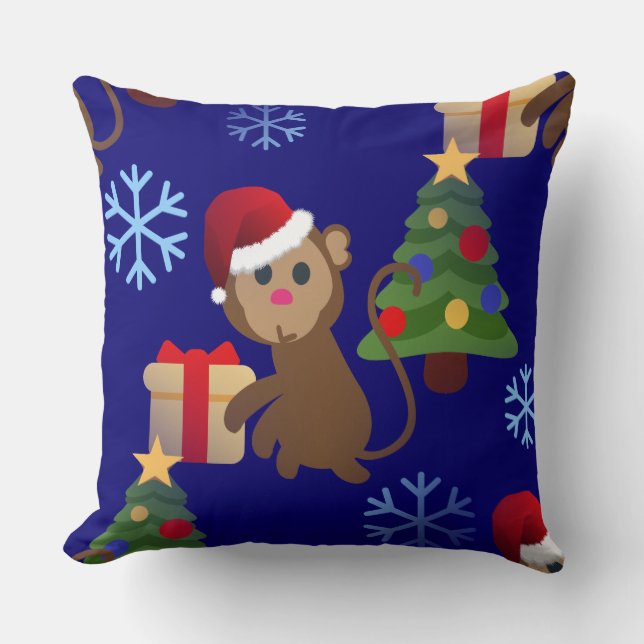 Weihnachtsaffen Kissen (Vorderseite)