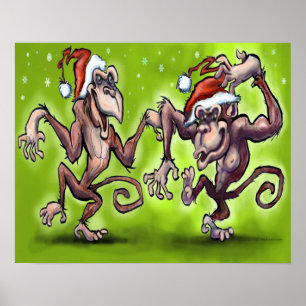 Weihnachtsaffen Poster