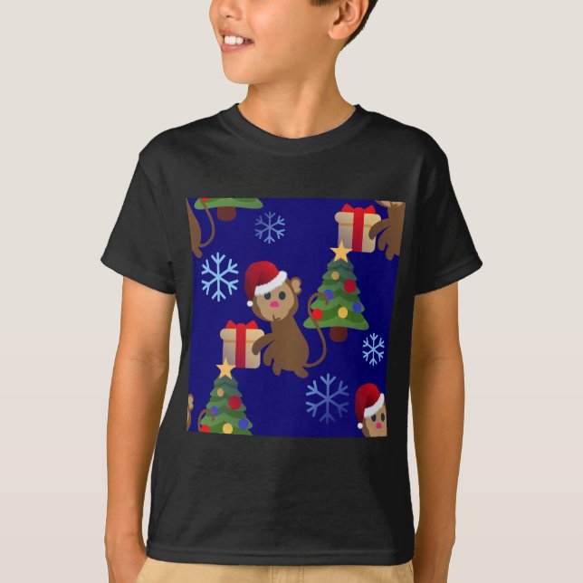 Weihnachtsaffen T-Shirt (Vorderseite)