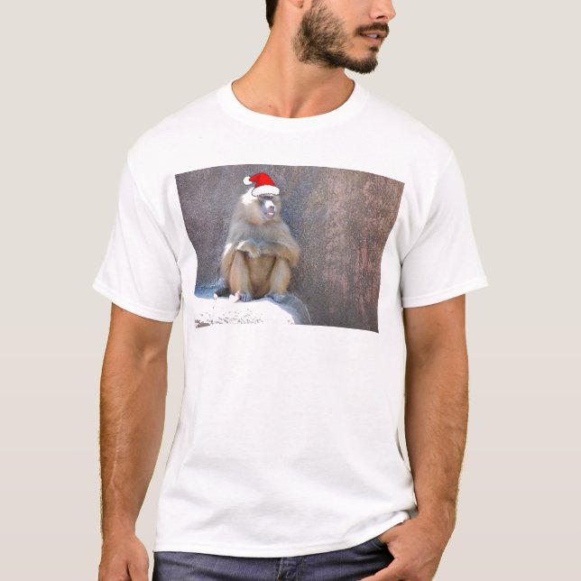Weihnachtsaffen und Baboons T-Shirt (Vorderseite)