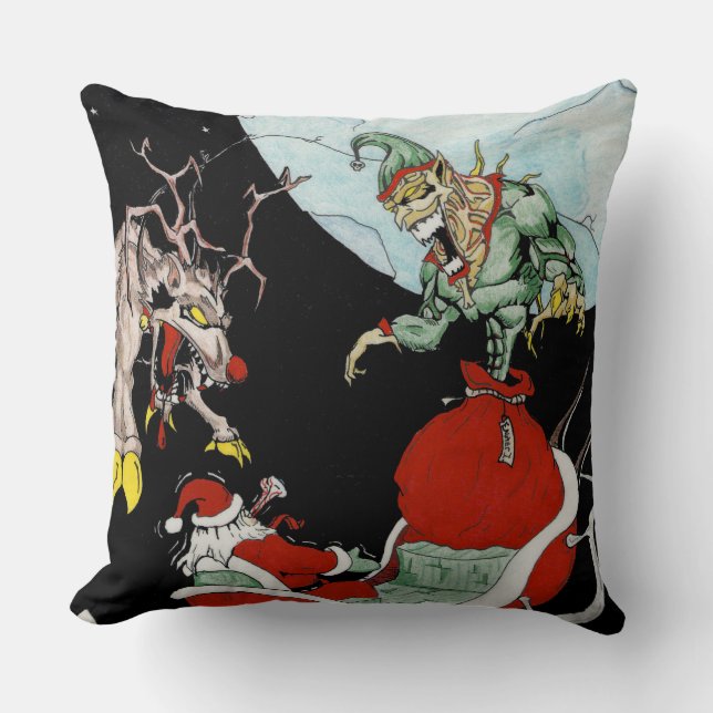 Weihnachtsalbtraum Polyester-Kissen Kissen (Vorderseite)