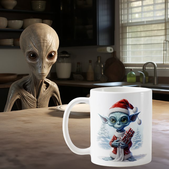 WeihnachtsAlien UFO Kaffeetasse (Von Creator hochgeladen)