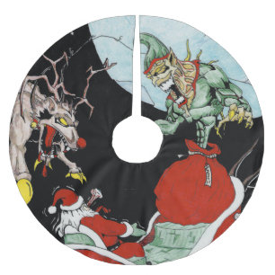 Weihnachtsalptraum kundenspezifischer Baum-Rock Polyester Weihnachtsbaumdecke