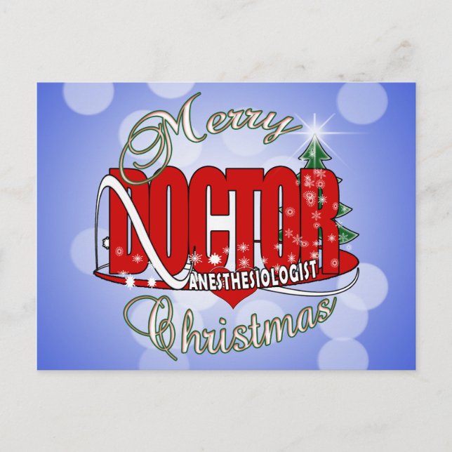 WEIHNACHTSanästhesiologe Feiertagspostkarte (Vorderseite)