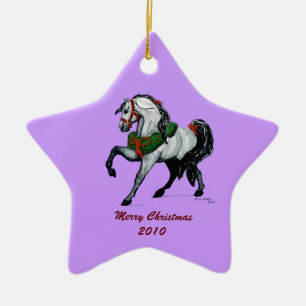 Weihnachtsandalusische Pferdeverzierung Keramikornament