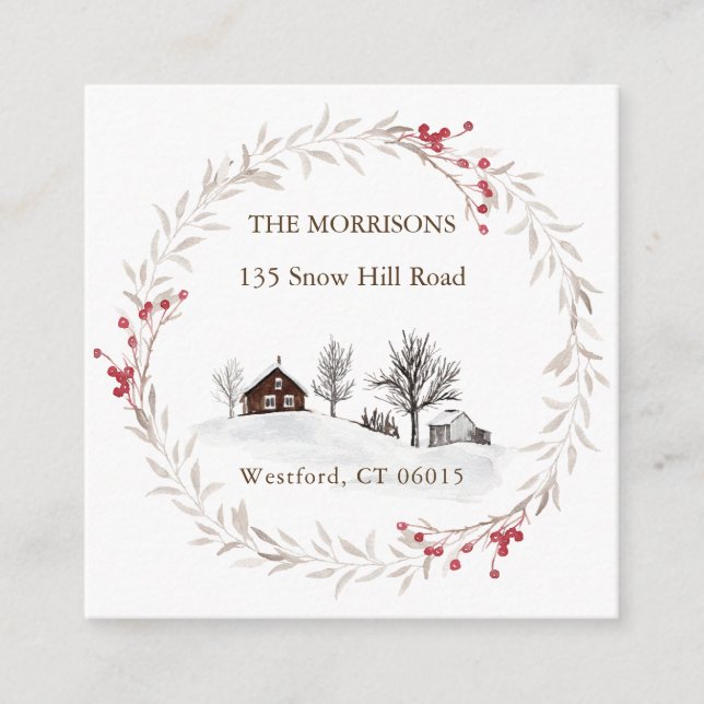 Weihnachtsänderungsanschrift Neue Zuhause Begleitkarte (Vorderseite)