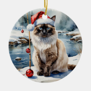 Weihnachtsanfang zum Thema Katzenliebhaber Keramik Ornament