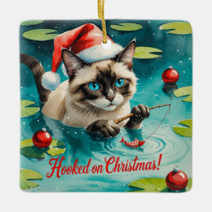 Weihnachtsanfang zum Thema Katzenliebhaber Keramikornament