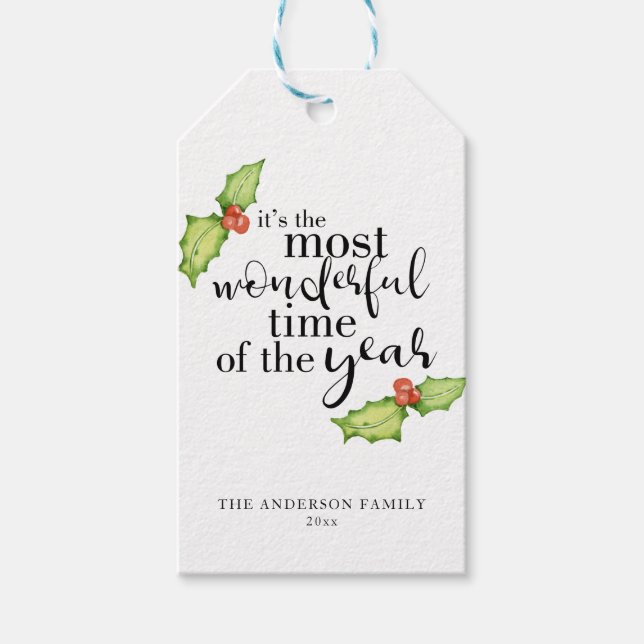 Weihnachtsangebot am schönsten in der Hand Geschenkanhänger (Vorderseite)