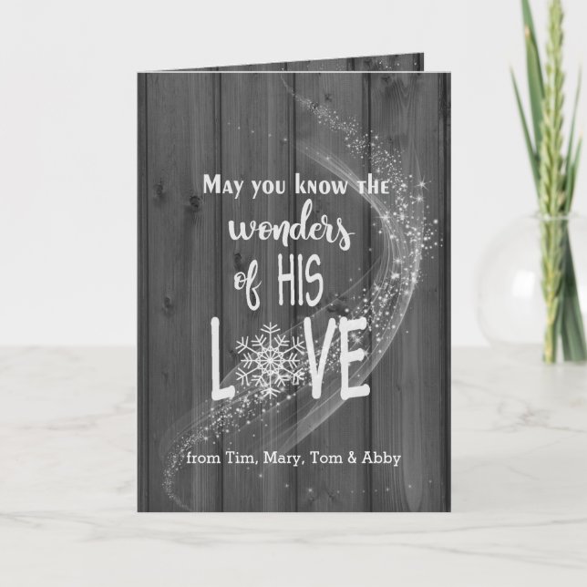 Weihnachtsangebot aus schwarzem Holz mit Lichtern Karte (Vorderseite)