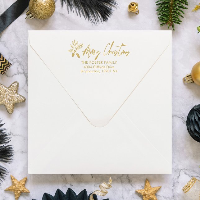 Weihnachtsangebot Holly Whimsical Script Rückkehr Gummistempel (Von Creator hochgeladen)