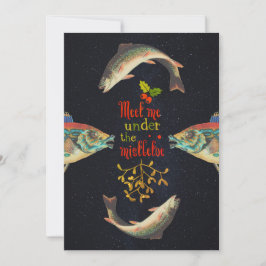 Weihnachtsangebot mit Fisch im Weltraum Feiertagskarte
