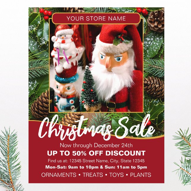 Weihnachtsangebotsfoto Tiefrotes Geschäft Flyer (Von Creator hochgeladen)