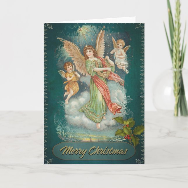 Weihnachtsangel & Cherubs Karte (Vorderseite)