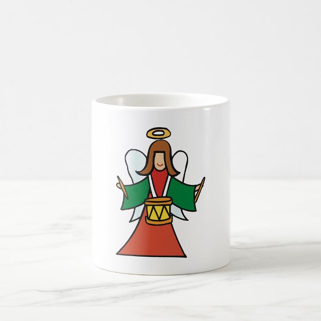 Weihnachtsangel Drummer Holiday Music Design Kaffeetasse (Von Creator hochgeladen)