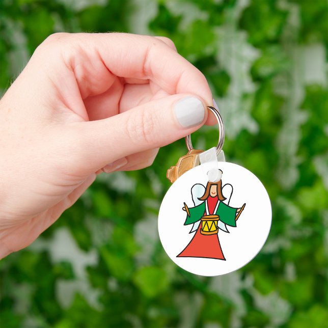 Weihnachtsangel Drummer Holiday Music Design Schlüsselanhänger (Von Creator hochgeladen)