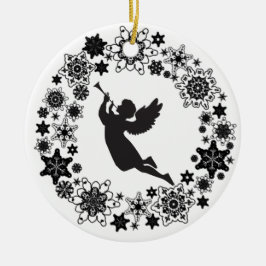Weihnachtsangel Silhouette Keramik Keramik Ornament
