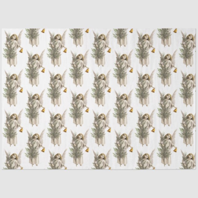 Weihnachtsangel & Tree Urlaub Seidenpapier (Vorderseite)