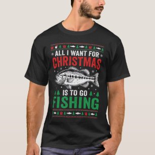 Weihnachtsangeln-Bass-Hässlicher Pullover