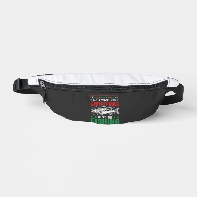 Weihnachtsangeln Bass hässlicher Pullover Bauchtasche (Vorderseite)